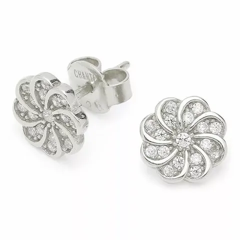 kolleksjonsprøve blomst ørestikker i sølv