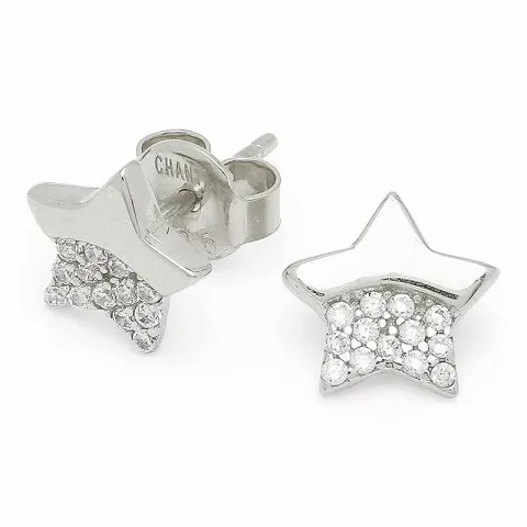 kolleksjonsprøve stjerne zirkon ørestikker i sølv