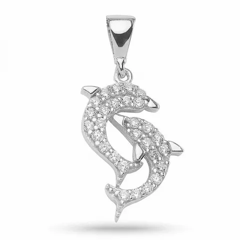 Elegant delfin anheng i sølv