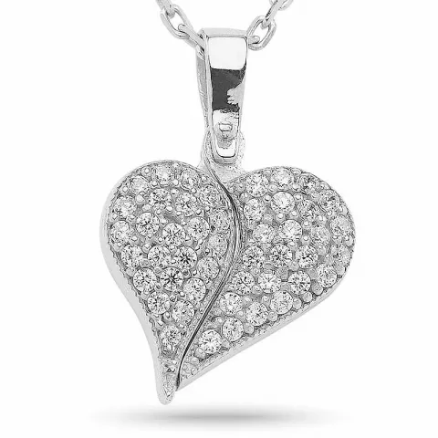 kolleksjonsprøve hjerte anheng med halskjede i sølv