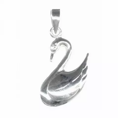 Elegant svane anheng i sølv