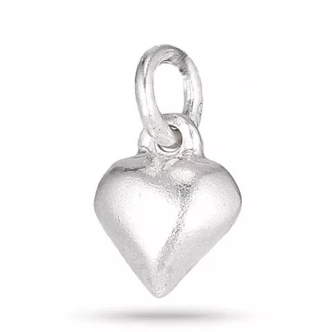6 x 6 mm hjerte anheng i sølv