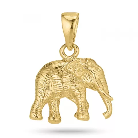 elefant anheng i forgylt sølv