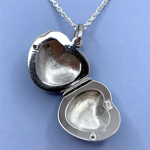19 mm hjerte medaljong i sølv