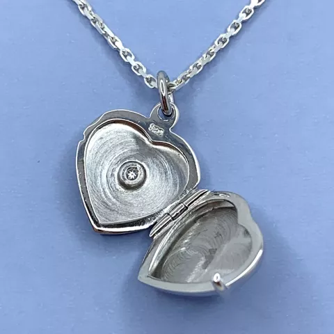 15 mm hjerte medaljong i sølv