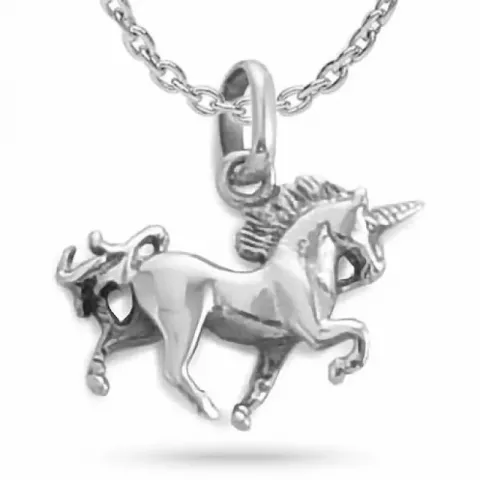 Hester halskjede i sølv med anheng i sølv