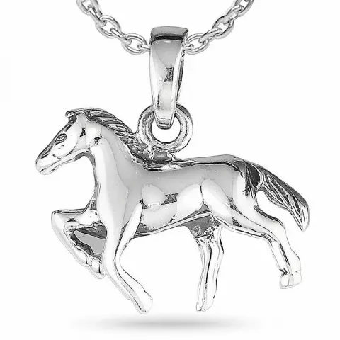 Hester halskjede i sølv med anheng i sølv