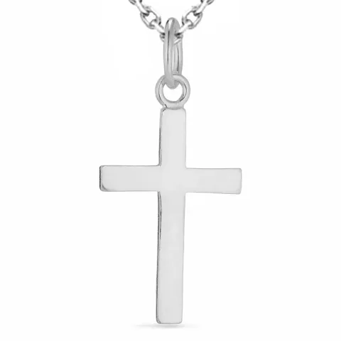 kors halskjede i sølv med anheng i sølv