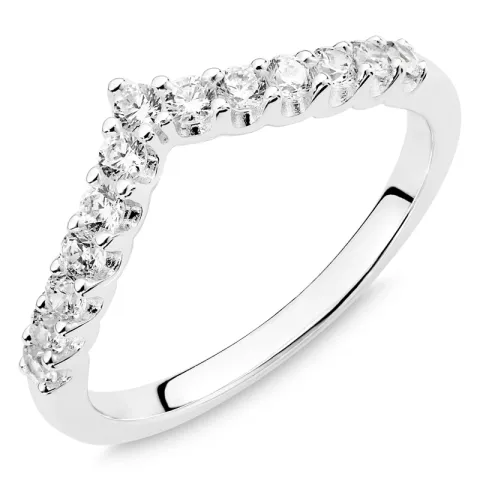 zirkon ring i sølv