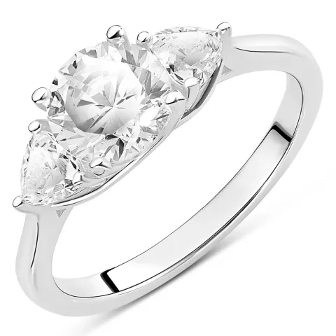 zirkon ring i sølv