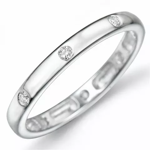 diamant ring i 9 karat hvitt gull 0,12 ct