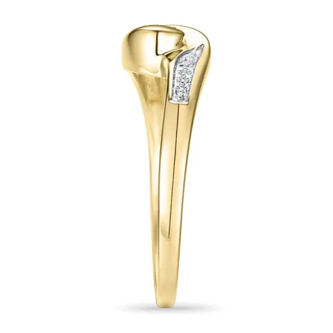 abstrakt diamantring i 9 karat gull og hvitt gull 0,05 ct