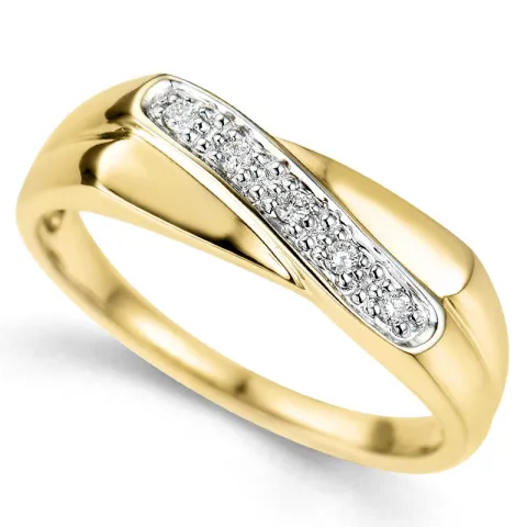 kolleksjonsprøve abstrakt diamant ring i 9 karat gull og hvitt gull 0,05 ct