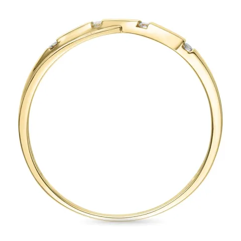 abstrakt diamant ring i 9 karat gull 0,03 ct