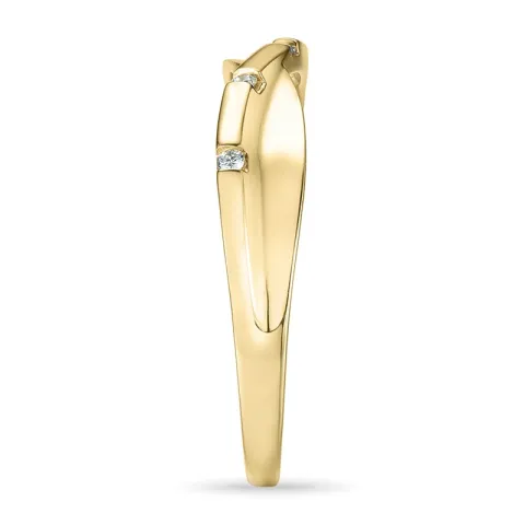 abstrakt diamant ring i 9 karat gull 0,03 ct