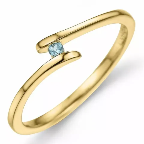 topas ring i 9 karat gull 0,02 ct