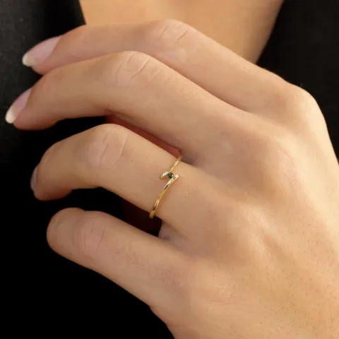 svart diamant ring i 9 karat gull 0,02 ct