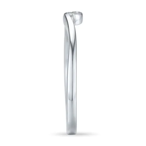 diamant ring i 9 karat hvitt gull 0,02 ct