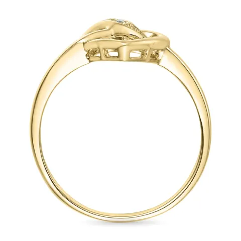 hjerte diamant ring i 9 karat gull 0,008 ct