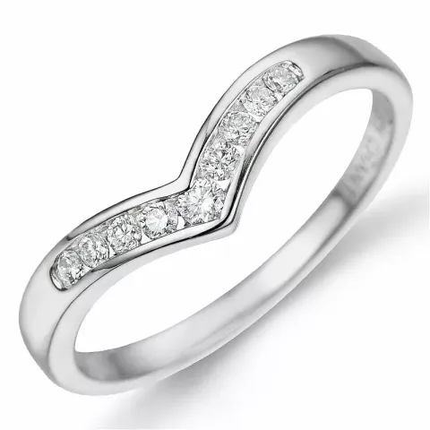 V diamant ring i karat hvitt gull 0,15 ct