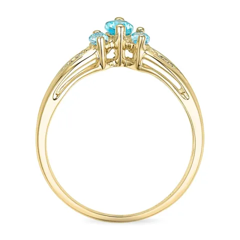 V topas diamantring i 9 karat gull 0,01 ct 0,50 ct