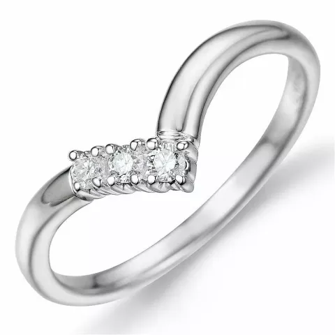 diamant ring i 9 karat hvitt gull 0,12 ct