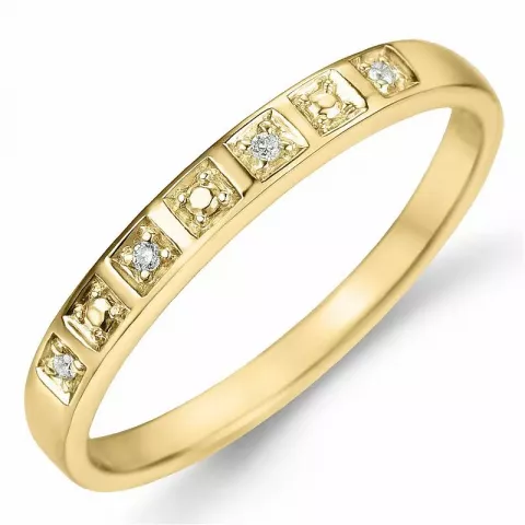Diamant ring i 9 karat gull 0,02 ct