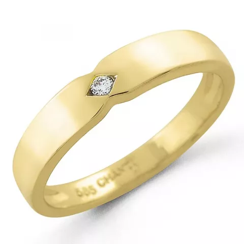 diamant ring i 9 karat gull 0,03 ct
