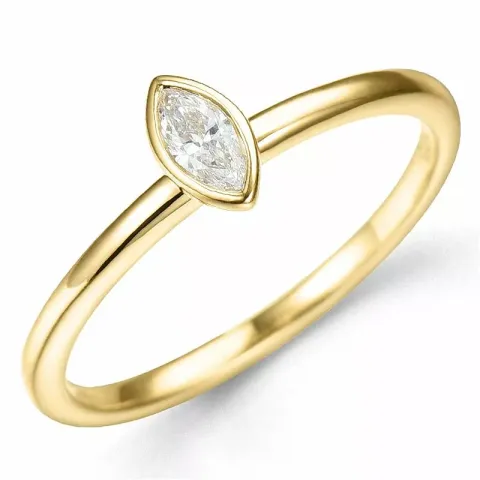 Diamantring i 9 karat gull 0,16 ct