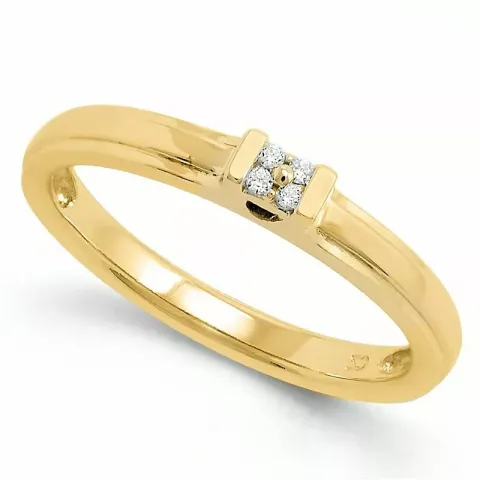 diamant ring i 9 karat gull 0,02 ct