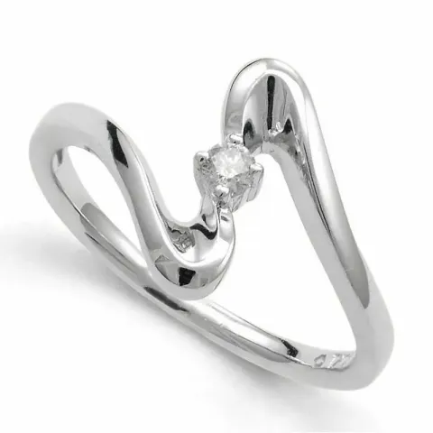 abstrakt diamant ring i 9 karat hvitt gull 0,05 ct