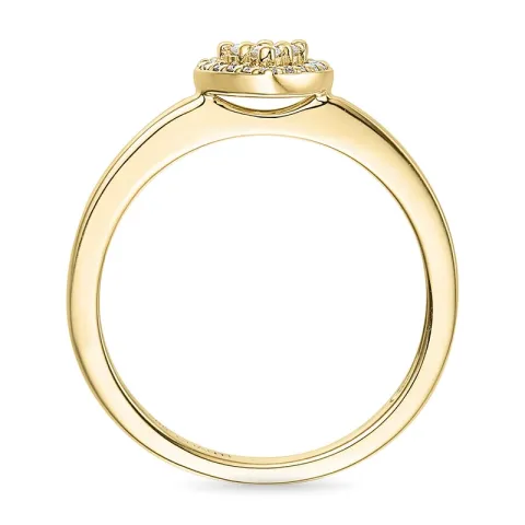 hjerte ametyst diamantring i 9 karat gull 0,07 ct 0,05 ct