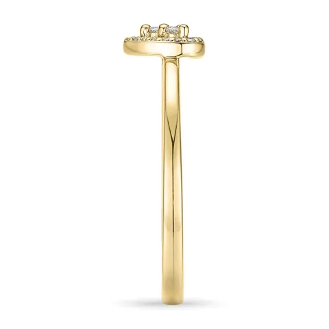 hjerte ametyst diamantring i 9 karat gull 0,07 ct 0,05 ct