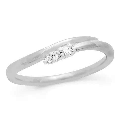 abstrakt diamant ring i 9 karat hvitt gull 0,05 ct