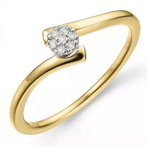 rund diamant ring i 9 karat gull 0,03 ct
