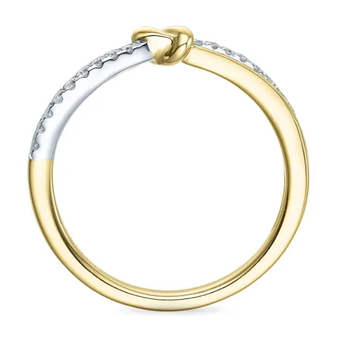 diamantring i 9 karat gull og hvitt gull 0,10 ct