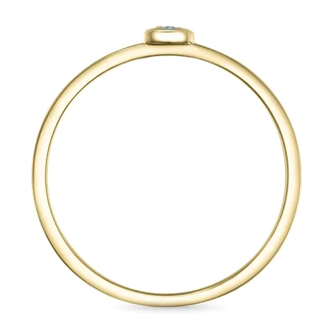 rund diamantring i 9 karat gull og hvitt gull 0,01 ct
