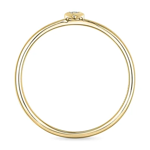 Firkantet diamantring i 9 karat gull 0,01 ct