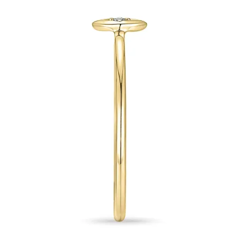 Firkantet diamantring i 9 karat gull 0,01 ct