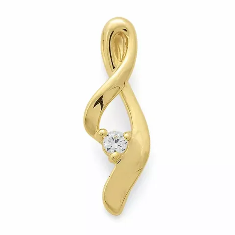 abstrakt diamant anheng i 9 karat gull 0,03 ct