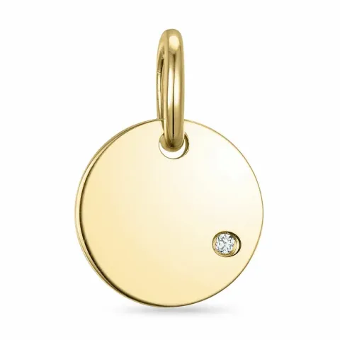 diamant anheng i 9 karat gull 0,01 ct