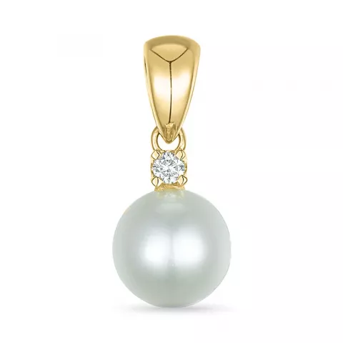 perle diamantanheng i 9 karat gull 0,03 ct