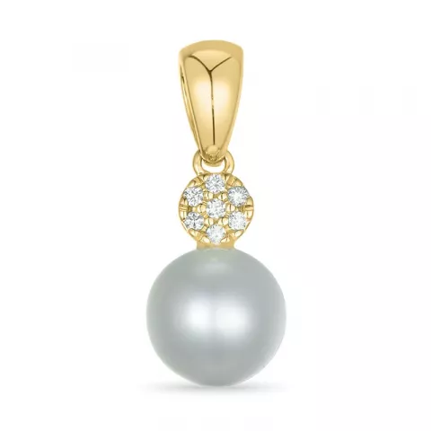 perle diamantanheng i 9 karat gull 0,04 ct