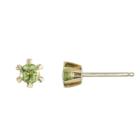2 x 0,23 ct peridot solitaireørepynt i 9 karat gull med peridot