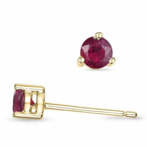 2 x 0,23 ct granat solitaireørepynt i 9 karat gull med granat