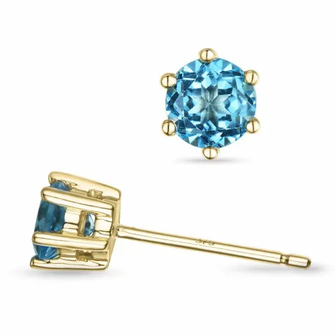 2 x 0,45 ct topas solitaireørepynt i 9 karat gull med topas