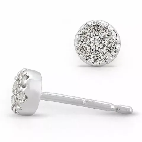 diamant solitaireørepynt i 9 karat hvitt gull med diamant