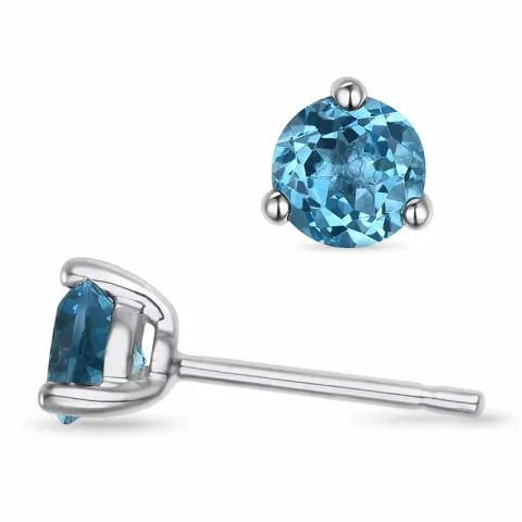 2 x 0,45 ct topas solitaireørepynt i 9 karat hvitt gull med topas