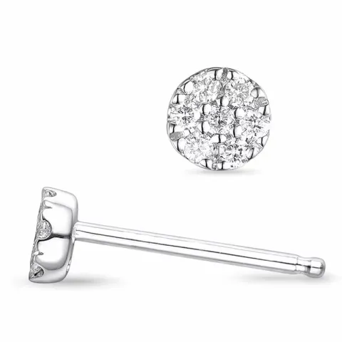briljantøredobb i 9 karat hvitt gull med diamant 