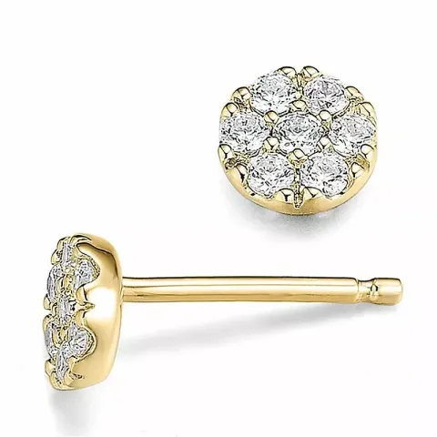 diamantøredobb i 9 karat gull med diamant 